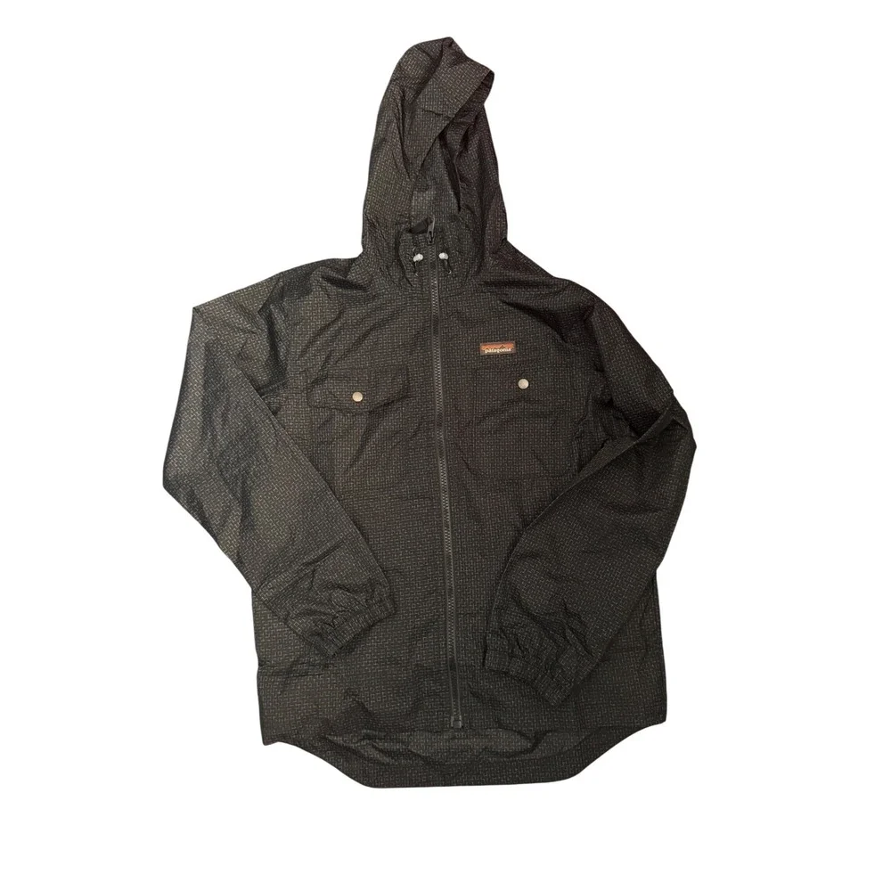 Patagonia Mens Steel Forge Windbreaker Jacket Black Ripstop 27545 XS NEW